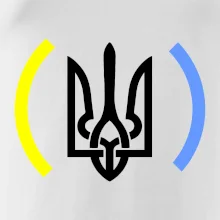 Ukrajina trojzubec s farbami