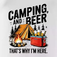 Černý nápis nápis Camping and beer