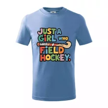 Farebný nápis Just a girl who loves field hockey