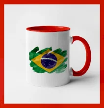 Brazília vlajka vodovej farby