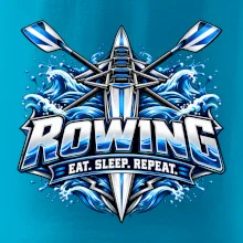 Veslařská loď se zkříženými vesly eat sleep repeat