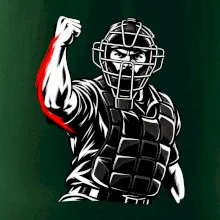Baseballový rozhodčí signalizuje strike