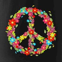 Peace symbol červené kvety