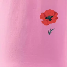 Vlčí mak kreslený na prsníku