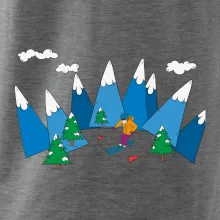 Lyžiar a farebné hory