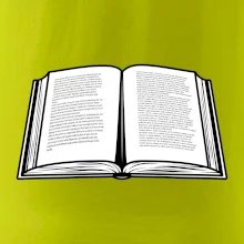 Kniha čiernobiela otvorená s textom