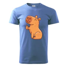 Kapybara s palcom hore