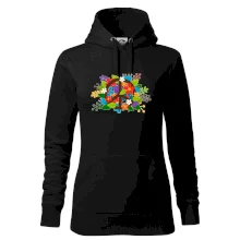 Peace symbol prerastený kvetinami