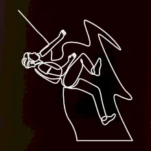 Lezec na skale jedným ťahom