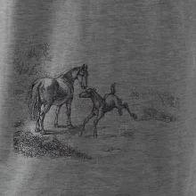 Kôň a žriebä maľované