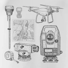 Geodet teodolit dron