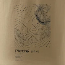 Plechý - vrstevnice v obdĺžniku