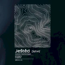 Ještěd - vrstevnice v obdĺžniku