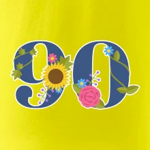 Kvetinové číslo kreslené - 90