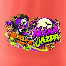 Nočná jazda - fialová príšerka na skateboarde