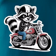 Mýval na motorke kreslený