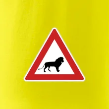 Dopravná značka - Pozor lev Dopravná značka - Pozor lev