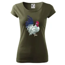 Kohút kreslený biely