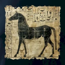 Egyptské hieroglyfy kôň