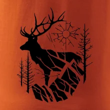 Jeleň v lese krivky