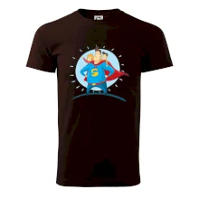 Táta superman - dievča a chlapec Táta superman - dievča a chlapec