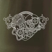 Steampunk srdce kreslené