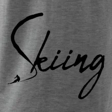 Skiing nápis lyžiar Skiing nápis lyžiar