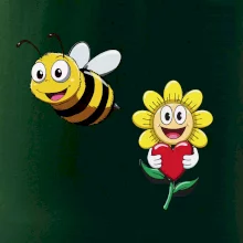 Parové tričko - Včela a kvetina