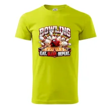 Bowlingová guľa a kolky eat sleep repeat