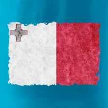 Vlajka Malta ohrýzaná