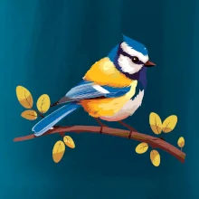 Sýkorka modrinka kreslená