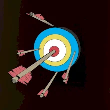 Šípy vo farebnom terči