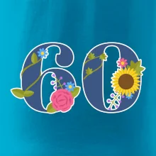 Kvetinové číslo kreslené - 60