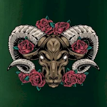 Hlava barana s ružami