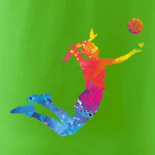 Volejbalistka splash s loptou Volejbalistka splash s loptou