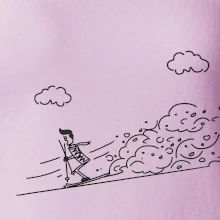 Kreslený lyžiar na horách