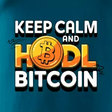 3D nápis Keep Calm and HODL Bitcoin