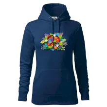 Peace symbol prerastený kvetinami