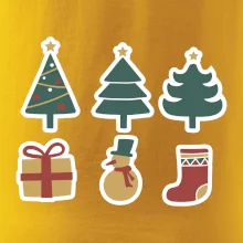 Vianočná sada - stromčeky a darčeky
