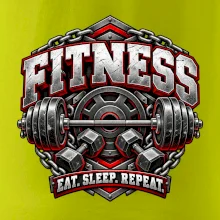 Fitness činka a závažia eat sleep repeat
