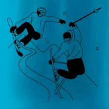 Lyžovanie - kreslené obrázok Lyžovanie - kreslené obrázok