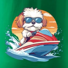 Bišónik na vodnom skútri