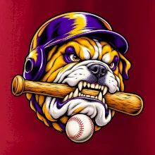 Baseballový buldok s pálkou
