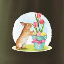 Veľkonočný zajačik tulipány