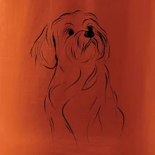 Lhasa Apso čierny nákres slabej linky