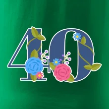 Kvetinové číslo kreslené - 40