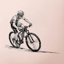 MTB kreslený cyklista
