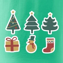 Vianočná sada - stromčeky a darčeky