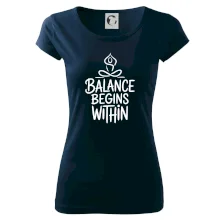 Balance begins within nápis