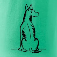 Pes kreslený zozadu